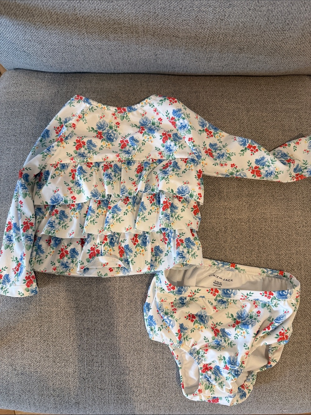 Janie and jack 6-12M ruffle bathing suit set